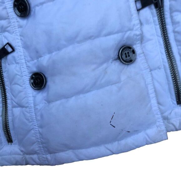 RARE Burberry Goose Down Jacket White Burberry Brit Puffer Coat Medium - Picture 7 of 16